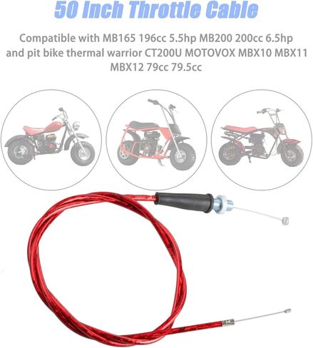 Mini Bike Throttle Cable Parts Accessories Kit لـ Coleman CT200U Mini Bike Baja Warrior Scooter （Red) in Kuwait