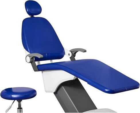 100% Waterproof PU Leather Dental Chair Covers, 4Pcs/Set Round Bar Stool Covers Dental Chair Seat Cover Backrest Protector for Dentist Equipment (Color : Dark Blue) in Saudi Arabia