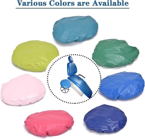 100% Waterproof PU Leather Dental Chair Covers, 4Pcs/Set Round Bar Stool Covers Dental Chair Seat Cover Backrest Protector for Dentist Equipment (Color : Dark Blue) in Saudi Arabia