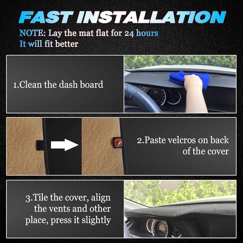 New Materials Flannel Dashboard Cover Fit for 2016-2024 Chevrolet Malibu Effective Anti Glare, Reduce Reflection, Sun Protection, Dust Proof, Moisture Absorption UV-Proof -Pattern Black in Kuwait