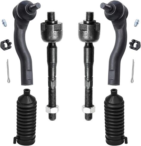 Detroit Axle-Front 6pc Tie Rods Kit for 10-12 Ford Fusion Mercury Milan ، 11-12 Lincoln MKZ ، 4 Inner & Outer Tie Rods 2 Boots 2010 2011 2012 Replacement in Saudi Arabia