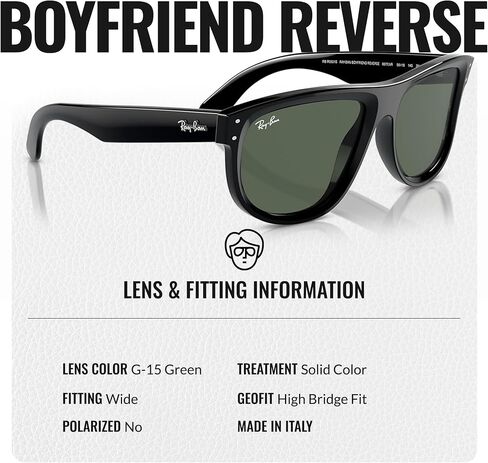Ray-Ban RBR0501S BOYFRIEND REVERSE Square Shape Sunglasses with Official Eyewear Kit Bundle in Saudi Arabia