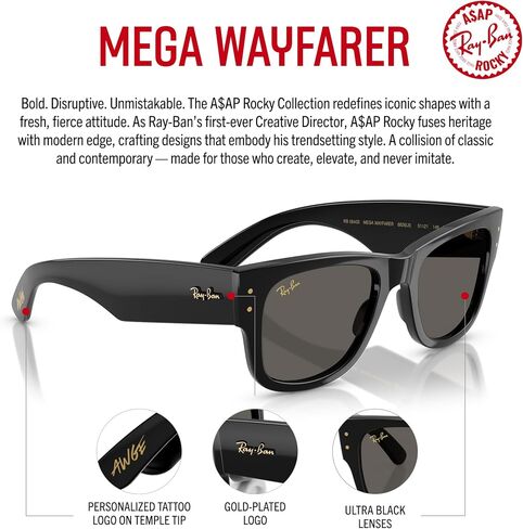 RAY-BAN RB0840SF MEGA Wayfarer Low Bridge Collection Collection Out by a $ AP Rocky Square Seprasses in Saudi Arabia