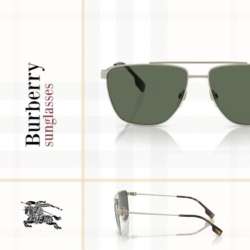 Burberry BE3141 Aviator Sunglasses for Men + Bundle مع مصمم Iwear مجموعة نظارات مجانية in Saudi Arabia