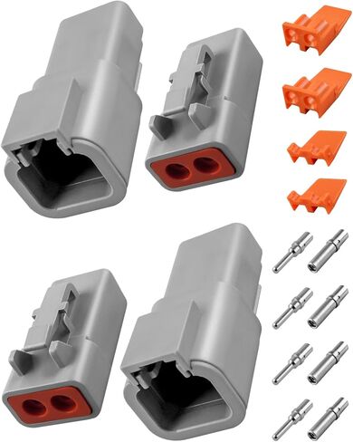 2 Pin Way DTP Series Connector ، 14-12 AWG 25A موصل التوصيل الكهربائي المضاد للماء مع حجم 12 الصلبة ، 2 مجموعة in Kuwait