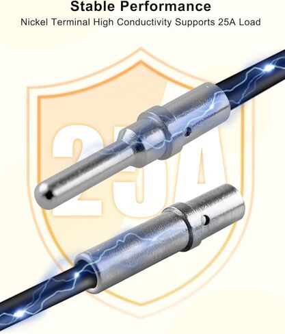 2 Pin Way DTP Series Connector ، 14-12 AWG 25A موصل التوصيل الكهربائي المضاد للماء مع حجم 12 الصلبة ، 2 مجموعة in Kuwait