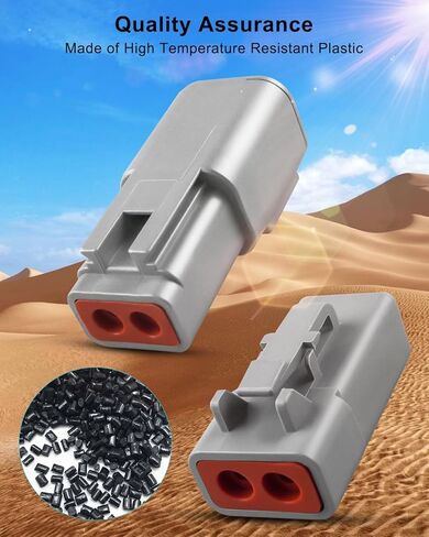 2 Pin Way DTP Series Connector ، 14-12 AWG 25A موصل التوصيل الكهربائي المضاد للماء مع حجم 12 الصلبة ، 2 مجموعة in Kuwait