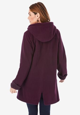 زر Roaman's Women Plus Butting Butting Front Plush Fleece Coat in Saudi Arabia