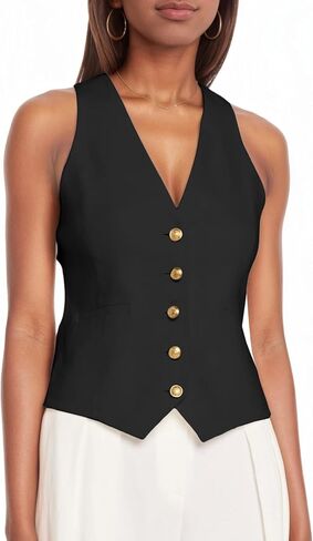 Mina Self Sleeveless Vest Tops For Women 2025 Summer v-Neck Slim Fit Elegant Lightweight Trendy Casual Business Work Blazer in Kuwait