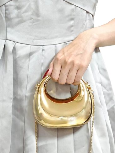 Women's Mini Crescent Acrylic Designer Luxury Bags Clutch Purse Bag Crossbody Shoulder Handbags With Chain in Kuwait