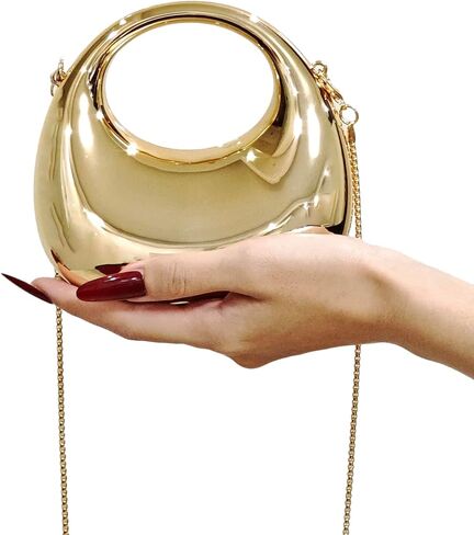 Women's Mini Crescent Acrylic Designer Luxury Bags Clutch Purse Bag Crossbody Shoulder Handbags With Chain in Kuwait