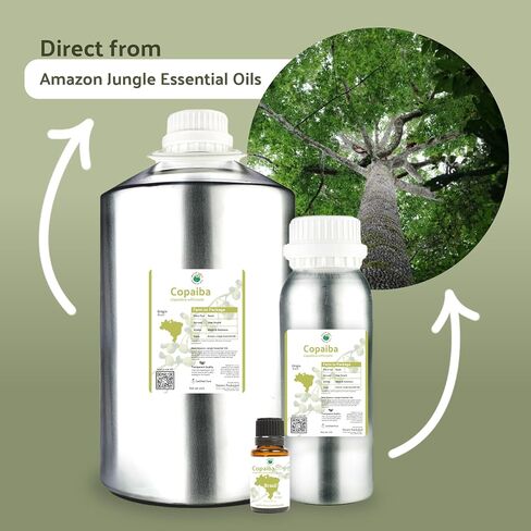 Copaiba Essential Oil - Direct from Brazil- Pure Essential Oil for Diffusers at Home | 100% Pure Therapeutic Grade (8oz) in Kuwait