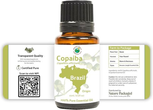 Copaiba Essential Oil - Direct from Brazil- Pure Essential Oil for Diffusers at Home | 100% Pure Therapeutic Grade (8oz) in Kuwait