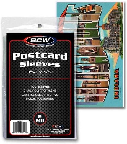 BCW Postcard Sleeves | 100 Clear Sleeves | Acid-Free Polypropylene | Protect Standard Size Postcards, Photos, and Trading Cards in Saudi Arabia