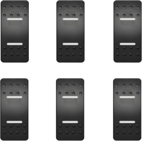6 Pack Dual Red Lens Marine Boat Rocker Switch Cover Cap Replacement for Carling Actuator/Rocker Switch Dashboard, with Switch Sticker Label in Kuwait