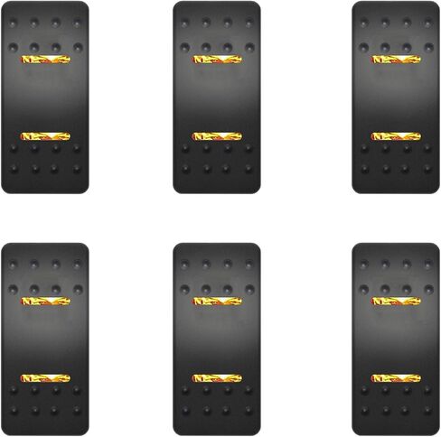 6 Pack Dual Red Lens Marine Boat Rocker Switch Cover Cap Replacement for Carling Actuator/Rocker Switch Dashboard, with Switch Sticker Label in Kuwait