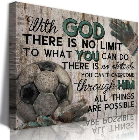 DCMVJHZV Soccer Sports Canvas Art Art Soccer Inspirational Print Wall Decor Vintage Boys Girls Teenager Room Room Decore Decor Exply To Home Bedroom Room Raim Painting Artwork (12 "x16" in Kuwait