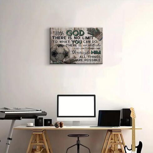 DCMVJHZV Soccer Sports Canvas Art Art Soccer Inspirational Print Wall Decor Vintage Boys Girls Teenager Room Room Decore Decor Exply To Home Bedroom Room Raim Painting Artwork (12 "x16" in Kuwait