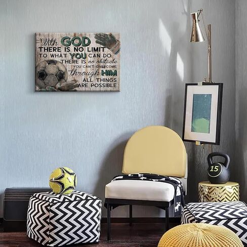 DCMVJHZV Soccer Sports Canvas Art Art Soccer Inspirational Print Wall Decor Vintage Boys Girls Teenager Room Room Decore Decor Exply To Home Bedroom Room Raim Painting Artwork (12 "x16" in Kuwait