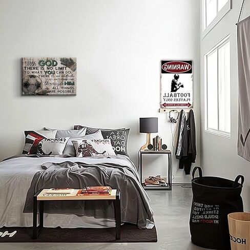 DCMVJHZV Soccer Sports Canvas Art Art Soccer Inspirational Print Wall Decor Vintage Boys Girls Teenager Room Room Decore Decor Exply To Home Bedroom Room Raim Painting Artwork (12 "x16" in Kuwait