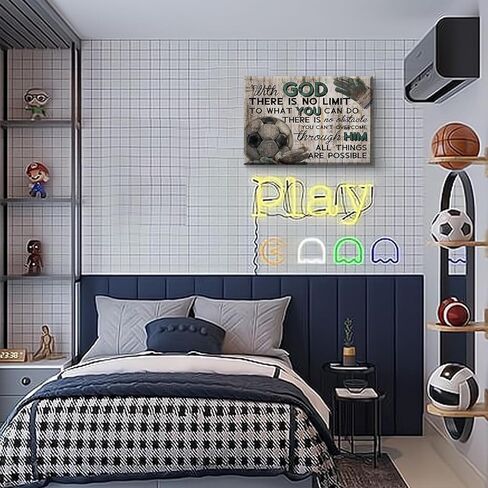 DCMVJHZV Soccer Sports Canvas Art Art Soccer Inspirational Print Wall Decor Vintage Boys Girls Teenager Room Room Decore Decor Exply To Home Bedroom Room Raim Painting Artwork (12 "x16" in Kuwait