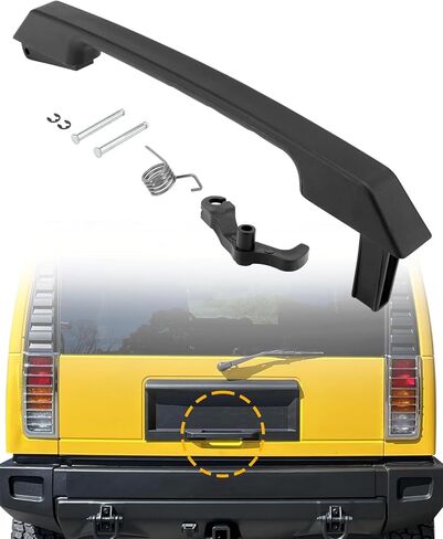 مجموعة مقابض الباب الخارجية (4 قطع)، متوافقة مع 2003-2009 Hummer H2، أسود مزخرف، السائق الأيسر الأمامي والخلفي والراكب الأيمن، OE # 15104792 10360326 15104797 15104796 جزء المقبض الخارجي in Kuwait