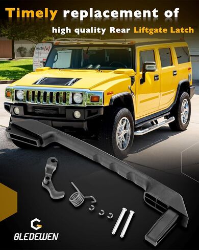 مجموعة مقابض الباب الخارجية (4 قطع)، متوافقة مع 2003-2009 Hummer H2، أسود مزخرف، السائق الأيسر الأمامي والخلفي والراكب الأيمن، OE # 15104792 10360326 15104797 15104796 جزء المقبض الخارجي in Kuwait