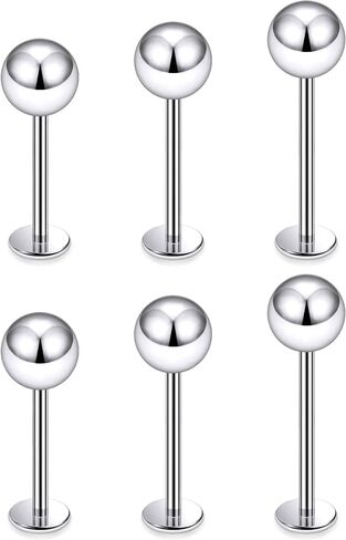 Ruifan ASTM F136 Titanium Cheek Piercing Jewelry Barbell 16g 14G خارجيًا متتلة لسان الظهر خواتم الكرة السفلبات التيتانيوم لابريت جسم ثقب المجوهرات للنساء الرجال 14 مم 16 مم 19 ملم in Kuwait