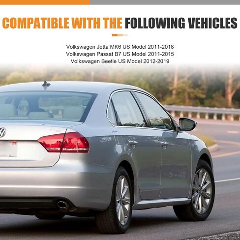 متوافق مع فولكس واجن VW Passat Jetta Beetle 2011 2012 2013 2014 2015 2015 2017 ، الزجاج الأيمن الجانبي للركاب ، مرآة الرؤية الخلفية الساخنة مع لوحة دعم in Kuwait