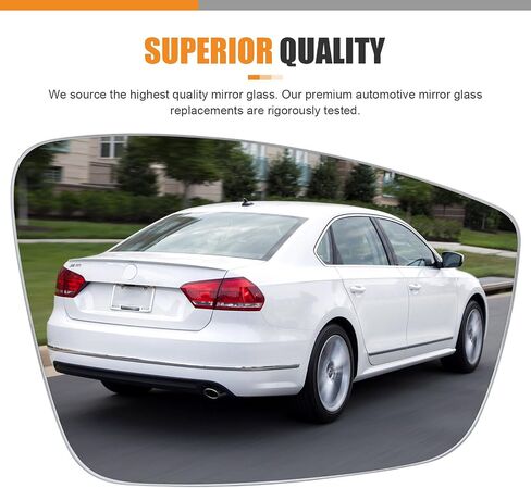 متوافق مع فولكس واجن VW Passat Jetta Beetle 2011 2012 2013 2014 2015 2015 2017 ، الزجاج الأيمن الجانبي للركاب ، مرآة الرؤية الخلفية الساخنة مع لوحة دعم in Kuwait
