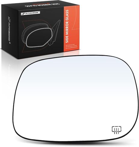 A-Premium Left Driver Side Heated Mirror Glass with Backing Plate - Compatible with Dodge Ram 1500 2005-2008, Ram 2500 2005-2009, Ram 3500 2005-2009 - Exterior Side View Flat Mirror in Saudi Arabia