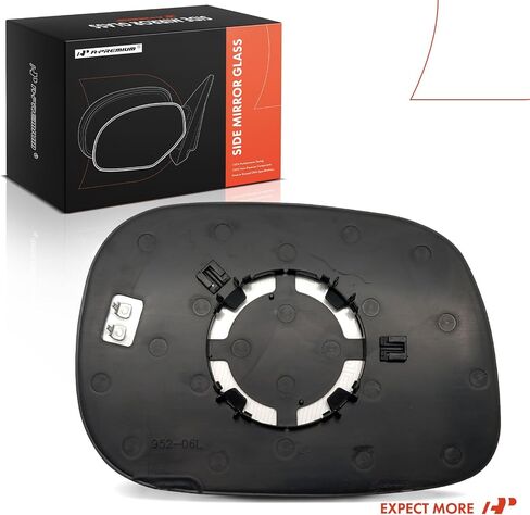 A-Premium Left Driver Side Heated Mirror Glass with Backing Plate - Compatible with Dodge Ram 1500 2005-2008, Ram 2500 2005-2009, Ram 3500 2005-2009 - Exterior Side View Flat Mirror in Saudi Arabia