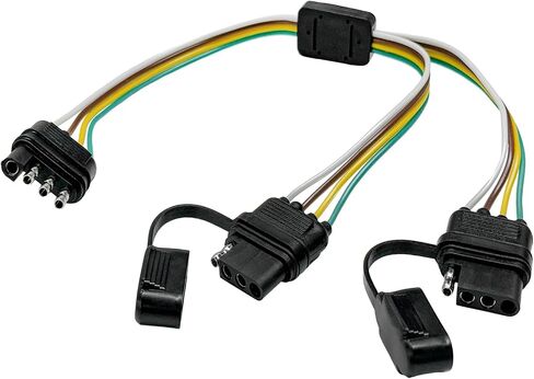 4 Way y-splitter clop ، ذكر إلى أنثى مزدوجة 4 دبوس موصل تمديد توصيل الأسلاك ، محول توصيل ومقاوم للماء عالمي لمصابيح LED LID Light Bar Trailer in Saudi Arabia