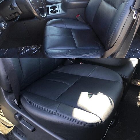 GXARTS Driver and Passenger Side Bottom Lower Replacement Leather Seat Cover Black fit for Chevy Tahoe Suburban Avalanche Silverado GMC Sierra Yukon Yukon XL 2007 2008 2009 2010 2012 2013 2014 in Saudi Arabia