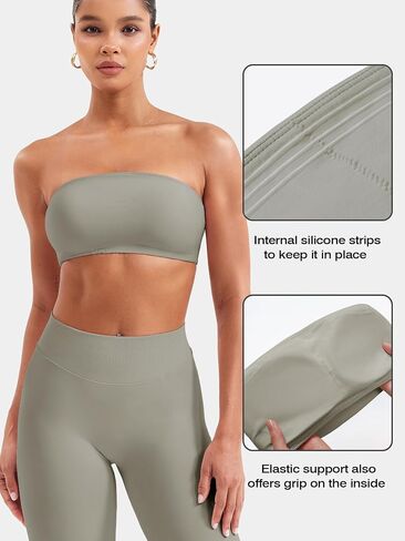 voyjoy نساء bandeau bra bra wireless pated sports bra tube top seacless stready stretcy bralette in Kuwait