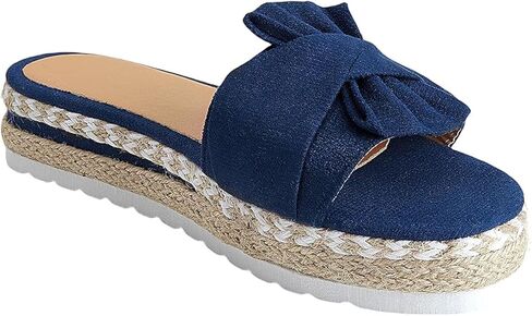 أسافين الإسبادريليس للنساء الصنادل للنساء Slides Sandals Bow Knot Espadrille Platfor in Kuwait