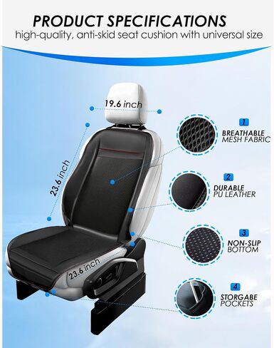 2025 Upgraded 16 Fans Cooling Car Seat Cover Front Seat 3-in-1 Ventilated & Massage Cooling Car Seat Cushion 12V Summer Driver Seat Cooler for Vehicle Black 1PCS (3 in 1, 16 Fans) in Kuwait
