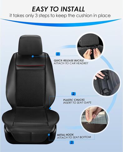 2025 Upgraded 16 Fans Cooling Car Seat Cover Front Seat 3-in-1 Ventilated & Massage Cooling Car Seat Cushion 12V Summer Driver Seat Cooler for Vehicle Black 1PCS (3 in 1, 16 Fans) in Kuwait