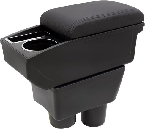Car Armrest Box for Nissan Almera Versa 2012-2019 Auto Accessories Center Console Leather Arm Rest Double-Layer Storage Space with Cup Holder (Black Thread) in Kuwait