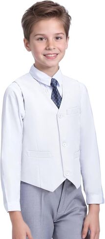 Boy's 3 Buttons Solid Color Formal Vest in Saudi Arabia
