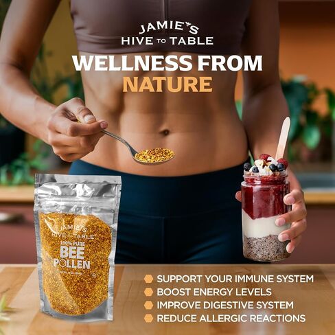 Jamie’s Hive to Table Raw Bee Pollen, 10 oz – 100% Pure Bee Pollen – Harvested from Flowers, Naturally Dried for Freshness – Great for Smoothies, Oatmeal & Recipes in Saudi Arabia