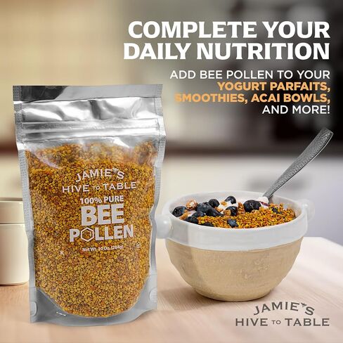 Jamie’s Hive to Table Raw Bee Pollen, 10 oz – 100% Pure Bee Pollen – Harvested from Flowers, Naturally Dried for Freshness – Great for Smoothies, Oatmeal & Recipes in Saudi Arabia