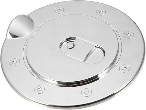 Chrome Plated Fuel Tank Filler Cap Cover Decoration for GMC Sierra 3500 for Chevrolet Silverado Stick-on Gas Door Filler Cover Silver Tone Replacement Car Parts in Saudi Arabia