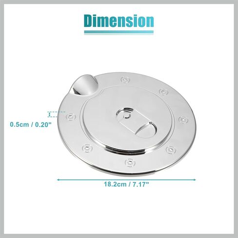 Chrome Plated Fuel Tank Filler Cap Cover Decoration for GMC Sierra 3500 for Chevrolet Silverado Stick-on Gas Door Filler Cover Silver Tone Replacement Car Parts in Saudi Arabia