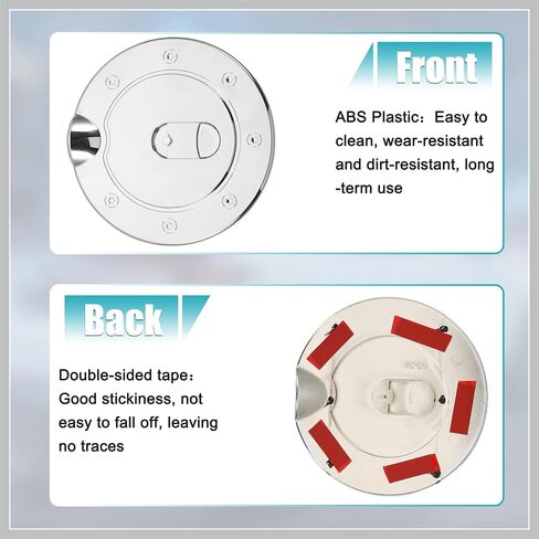 Chrome Plated Fuel Tank Filler Cap Cover Decoration for GMC Sierra 3500 for Chevrolet Silverado Stick-on Gas Door Filler Cover Silver Tone Replacement Car Parts in Saudi Arabia