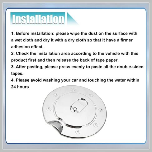 Chrome Plated Fuel Tank Filler Cap Cover Decoration for GMC Sierra 3500 for Chevrolet Silverado Stick-on Gas Door Filler Cover Silver Tone Replacement Car Parts in Saudi Arabia
