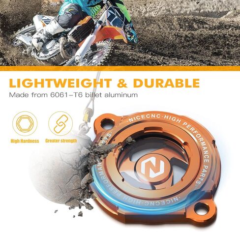 Orange Transparent Oil Filtrar Cover 59038041000 Compatible with KTM 250 EXC 2001-2005 250 SXF 2005-2012 250 EXC-F 2007-2013 250 XCF 2007-2012 250 XCF-W 2009-2012 See Fitment in Saudi Arabia