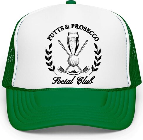 Putts and Pros Social Club Club Trucker Hat للبالغين Foam Front Classic 5 Panel Snapback in Saudi Arabia