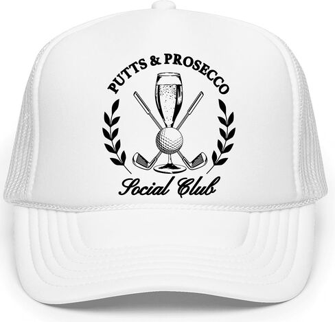 Putts and Pros Social Club Club Trucker Hat للبالغين Foam Front Classic 5 Panel Snapback in Kuwait
