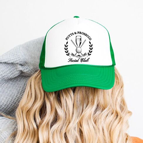 Putts and Pros Social Club Club Trucker Hat للبالغين Foam Front Classic 5 Panel Snapback in Saudi Arabia